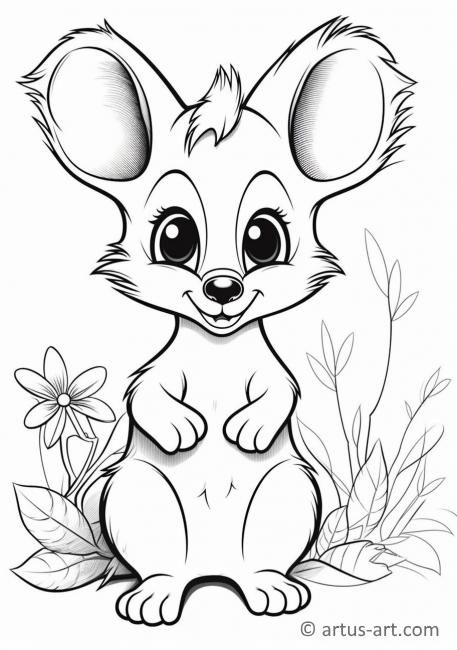 Cute Wallaby Coloring Page